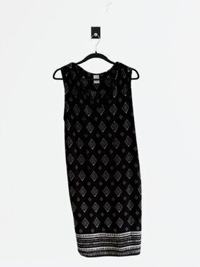 No Boundaries Boho Midi Dress Black White Sleeveless Size XL